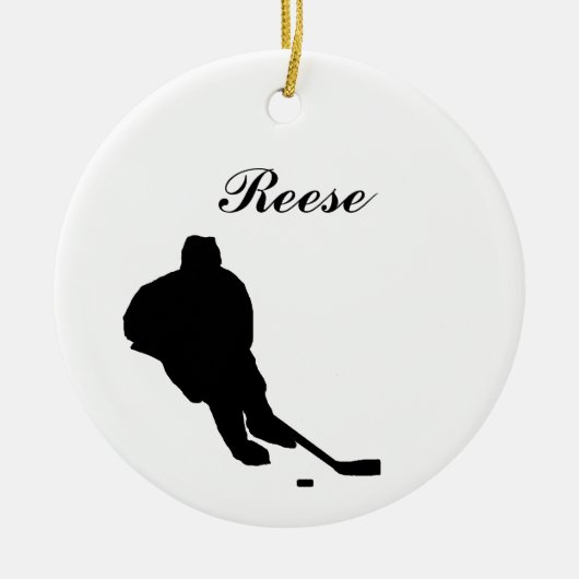 Hockey-personalisierte Weihnachtsverzierung Keramik Ornament (Vorne)