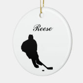 Hockey-personalisierte Weihnachtsverzierung Keramik Ornament (Links)