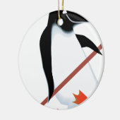 Hockey-Pinguin Keramikornament (Links)