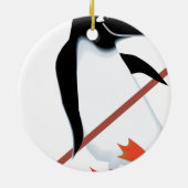 Hockey-Pinguin Keramikornament (Hinten)