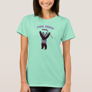 Hockey Pink Panda Bear T-Shirt
