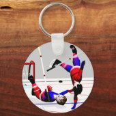 Hockey-Player-Aktion Schlüsselanhänger (Vorderseite)