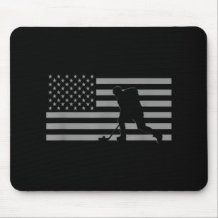 Hockey Player - American Flag Hockey Mousepad