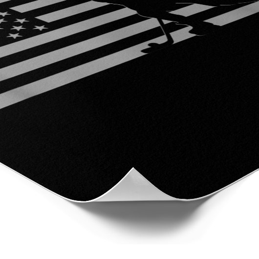 Hockey Player - American Flag Hockey Poster (Ecke)