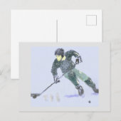 Hockey Player Art Postkarte (Vorne/Hinten)