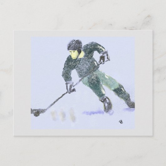 Hockey Player Art Postkarte (Vorderseite)