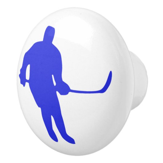 Hockey Player Blue Decal Drehknopf Kommode oder Sc Keramikknauf (Rechts)