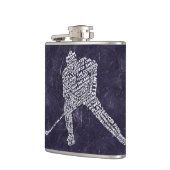 Hockey Player Calligram Hip Flask Flachmann (Links)