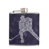 Hockey Player Calligram Hip Flask Flachmann (Vorderseite)