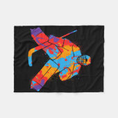 Hockey Player Colorful Goalkeeper Boys Ice Hockey  Fleecedecke (Vorderseite (Horizontal))