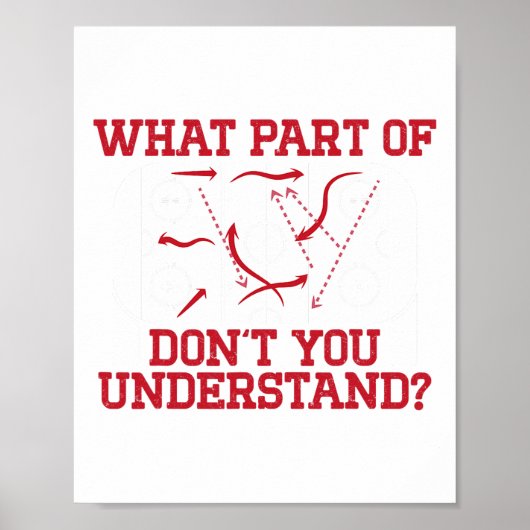 Hockey Player Funny Rink Diagram Youth Ice Hockey Poster (Vorne)