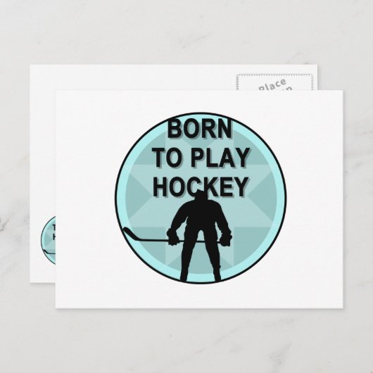 Hockey Player Geboren, um Tshirts und Geschenke zu Postkarte (Vorne/Hinten)