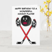 Hockey Player Geburtstag Karte (Gelbe Blume)