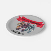 Hockey Player Geburtstagsparty Pappteller (Schrägansicht)