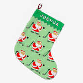 Hockey Player Großer Weihnachtsstrumpf (Vorderansicht (hängend))