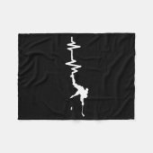 Hockey Player Heartbeat Eishockey Fleecedecke (Vorderseite (Horizontal))