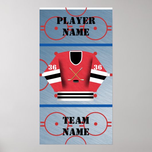 Hockey Player Jersey Poster (Vorne)