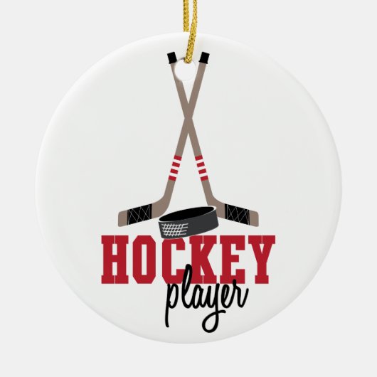 Hockey Player Keramik Ornament (Vorne)