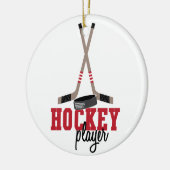 Hockey Player Keramik Ornament (Links)