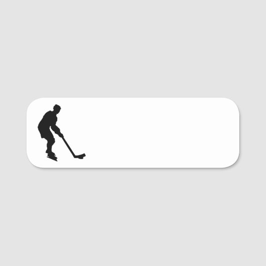 Hockey Player mit Stock-Silhouette Namensschild (Vorderseite)