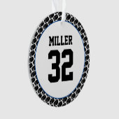 Hockey Player Name Number Puck Pattern Sports Ornament (Vorderseite)