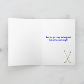 Hockey Player Overtime Geburtstag Karte (Innenseite)