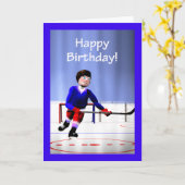 Hockey Player Overtime Geburtstag Karte (Gelbe Blume)