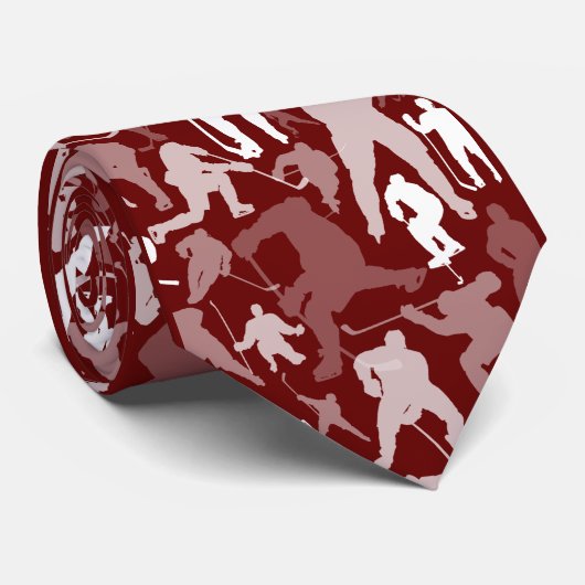 Hockey Player Pattern Krawatte (Gerollt)