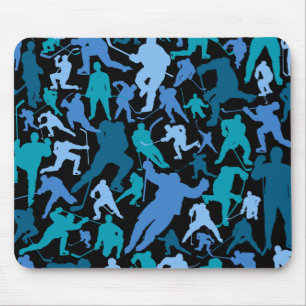 Hockey Player Pattern Mouse Pad Mousepad