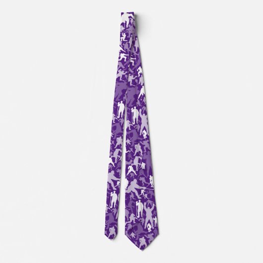 Hockey Player Pattern Neck Tie Krawatte (Rückseite)