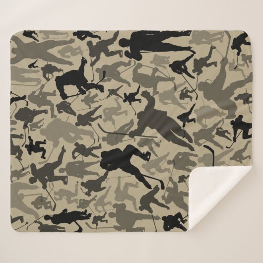 Hockey Player Pattern Sherpadecke (Vorderseite (Horizontal))