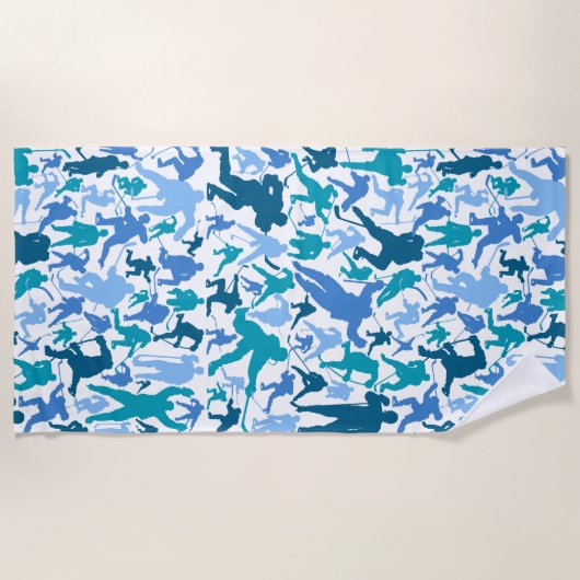 Hockey Player Pattern Strandtuch (Vorderseite)