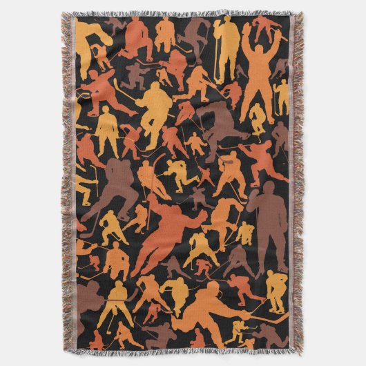 Hockey Player Pattern Throw Blanket Decke (Vorderseite Vertikal)