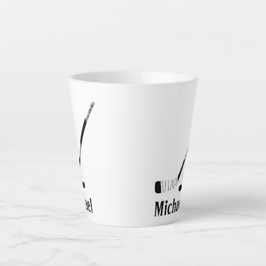 HOCKEY PLAYER PERSONALISIERT LATTE TASSE (Vorderseite)