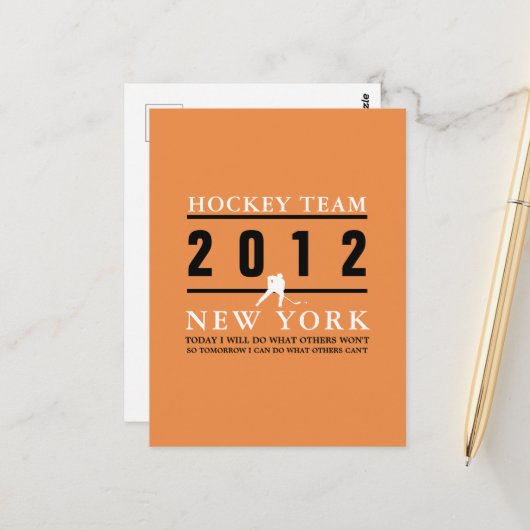 Hockey Player Postkarte (Vorderseite/Rückseite Beispiel)