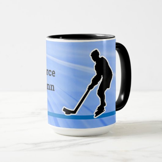 Hockey-Player-Silhouette2 personalisieren Tasse (VorderseiteRechts)