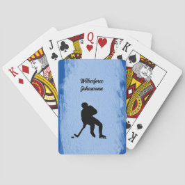Hockey - Player Silhouette and Puck Personalize Spielkarten