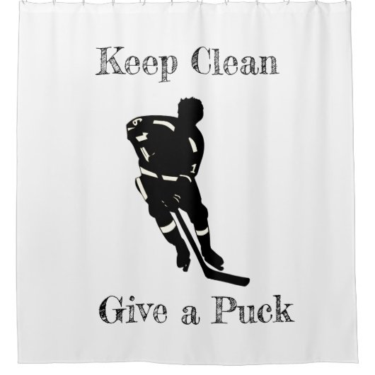 Hockey Player Sport Design Duschvorhang (Vorderseite)