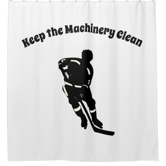 Hockey Player Sport Design Duschvorhang (Vorderseite)