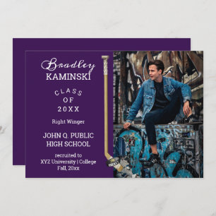 Hockey Player Sports Abschluss Foto Ankündigung