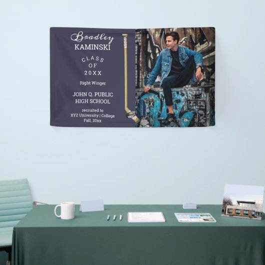 Hockey Player Sports Abschluss Foto - Blue Banner (Messeveranstaltung)