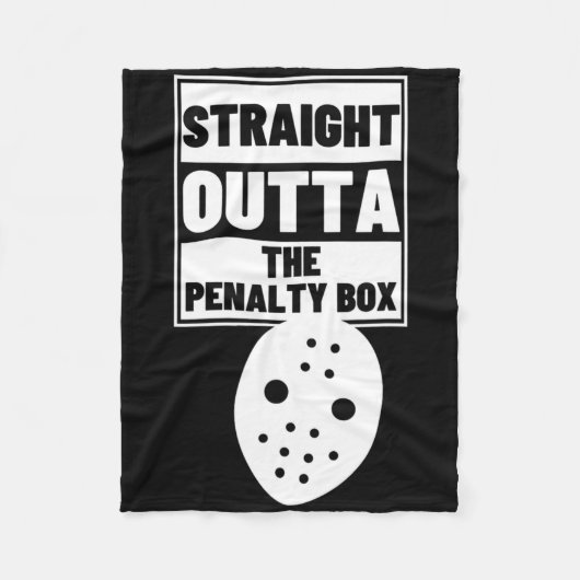 Hockey Player Straight Outta Penalty Box Funny Ice Fleecedecke (Vorderseite)