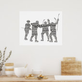 Hockey Player Team Coach Motivierend Word Art Pos Poster (Küche)