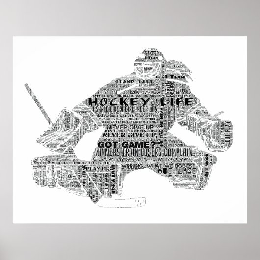 Hockey Player Team Coach Motivierend Word Art Poster (Vorne)