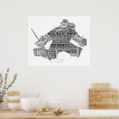 Hockey Player Team Coach Motivierend Word Art Poster (Küche)