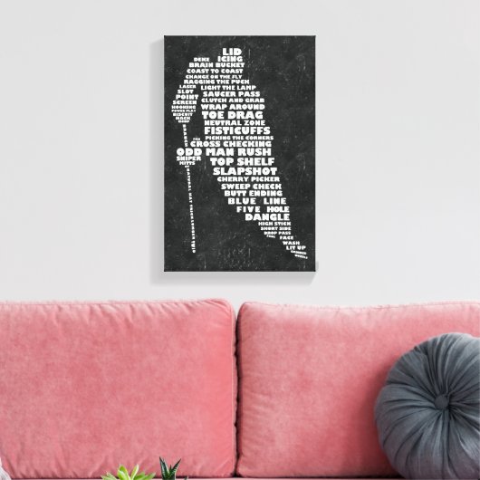 Hockey Player Text Art Canvas Print Leinwanddruck (Insitu (Wohnzimmer))