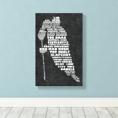 Hockey Player Text Art Canvas Print Leinwanddruck (Insitu (Holzboden))