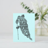 Hockey Player Text Art Postkarte (Stehend Vorderseite)