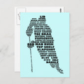 Hockey Player Text Art Postkarte (Vorne/Hinten)