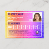 Hockey Player Trading Card Souvenir | Farbabweichu Telefonnummerkarte (Rückseite)